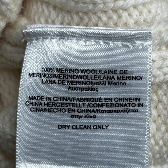 Brooks Brothers Sweater Mens Large Ivory Black Cable Knit Fair Isle Merino Wool - Picture 6 of 13